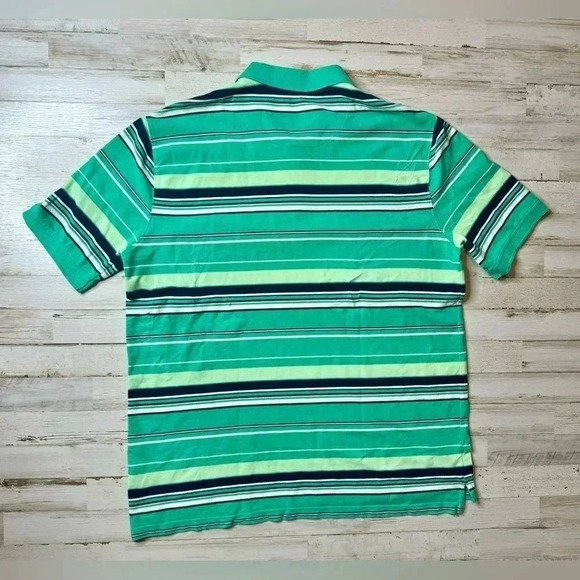 Saddlebred Perfect Polo - Men's Large Green Stripes Shirt - Picture 7 of 9